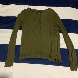 Forever 21 Olive Green Long Sleeve Top